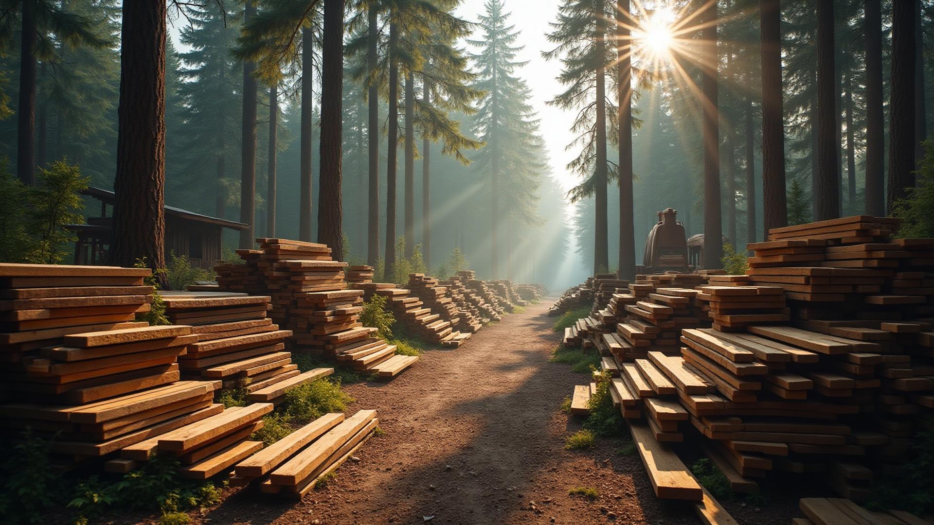 AB Sawmill Gujarat project gallery - Timber products, wood cutting, and sawmill operations